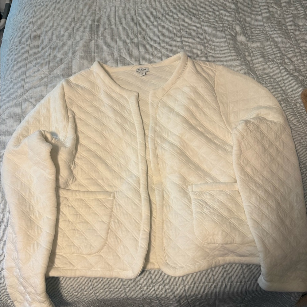 J. Crew Off-White Quilted Jacket